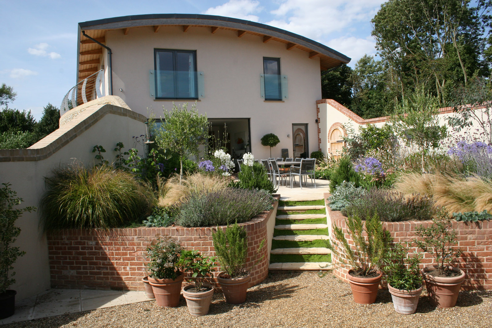 East elevation and landscaping