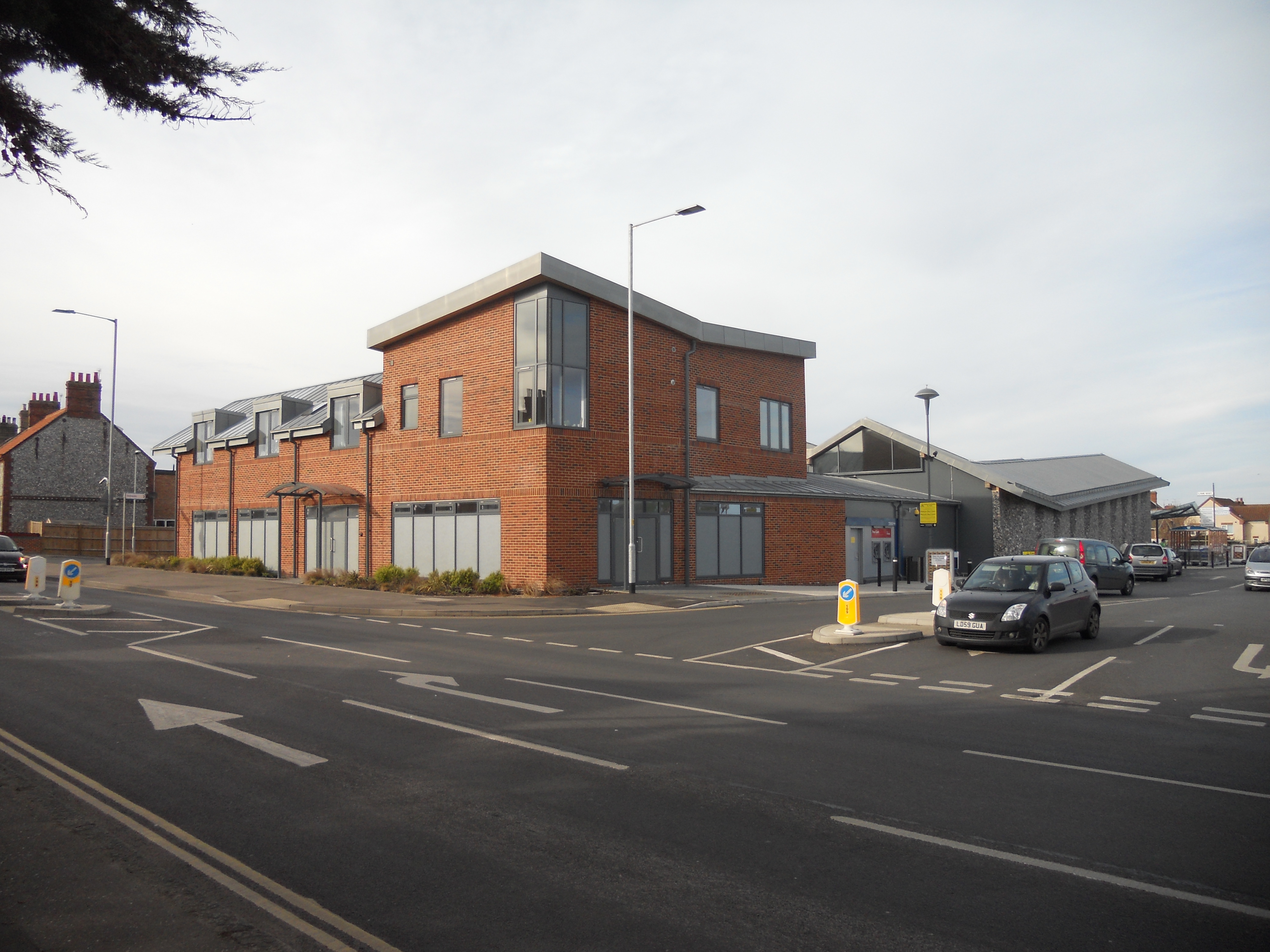 Mixed use residential space fronts the southern highway access