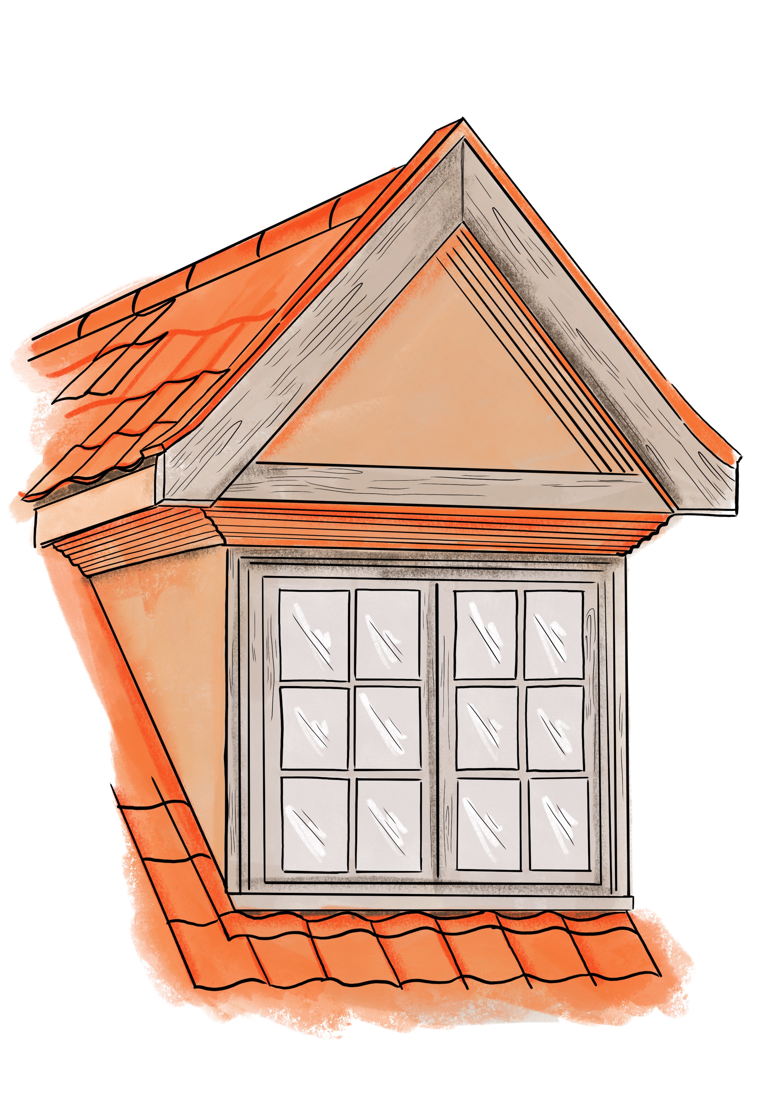 Classical 18th century dormer - usually found on larger houses.