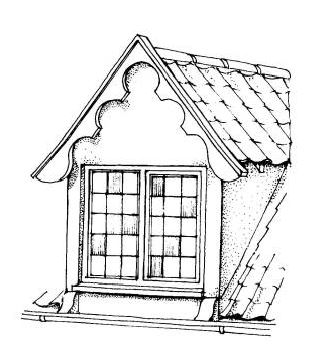 Gable type (usually with plain bargeboards) of 17th - 20th centuries.