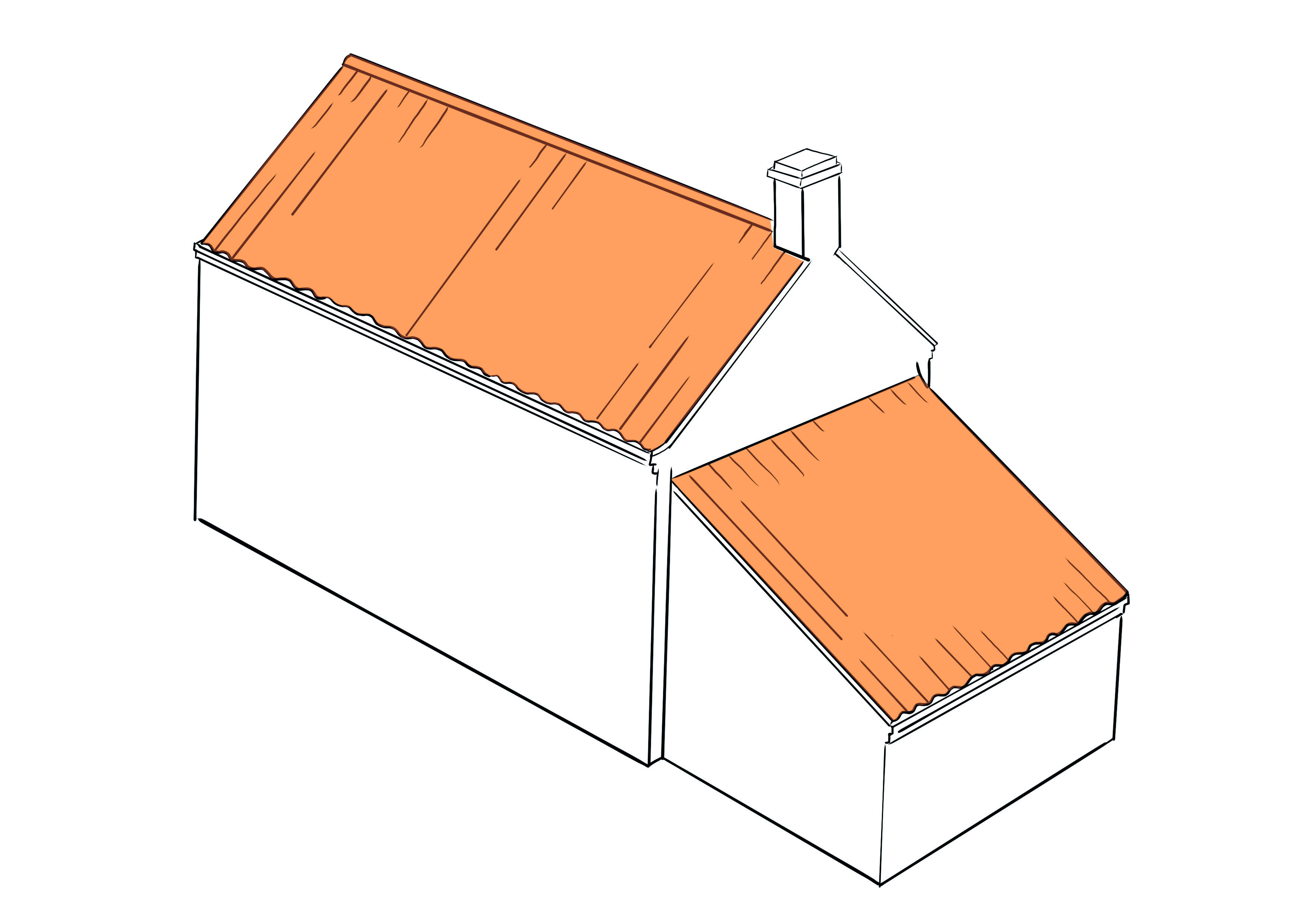 Catslide extension to gable
