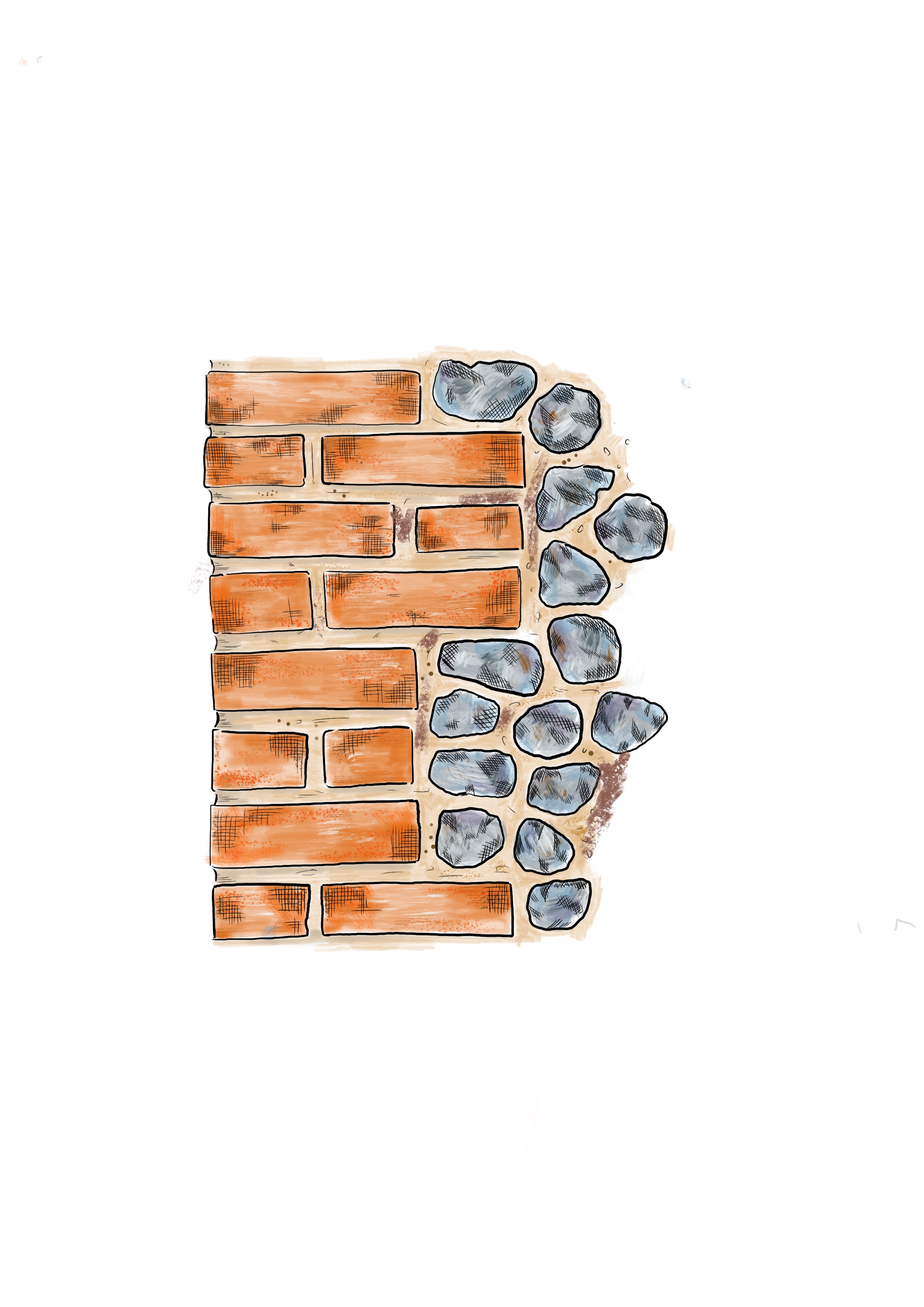 Typical dressing, brick to flint (also know as quoin detailing).