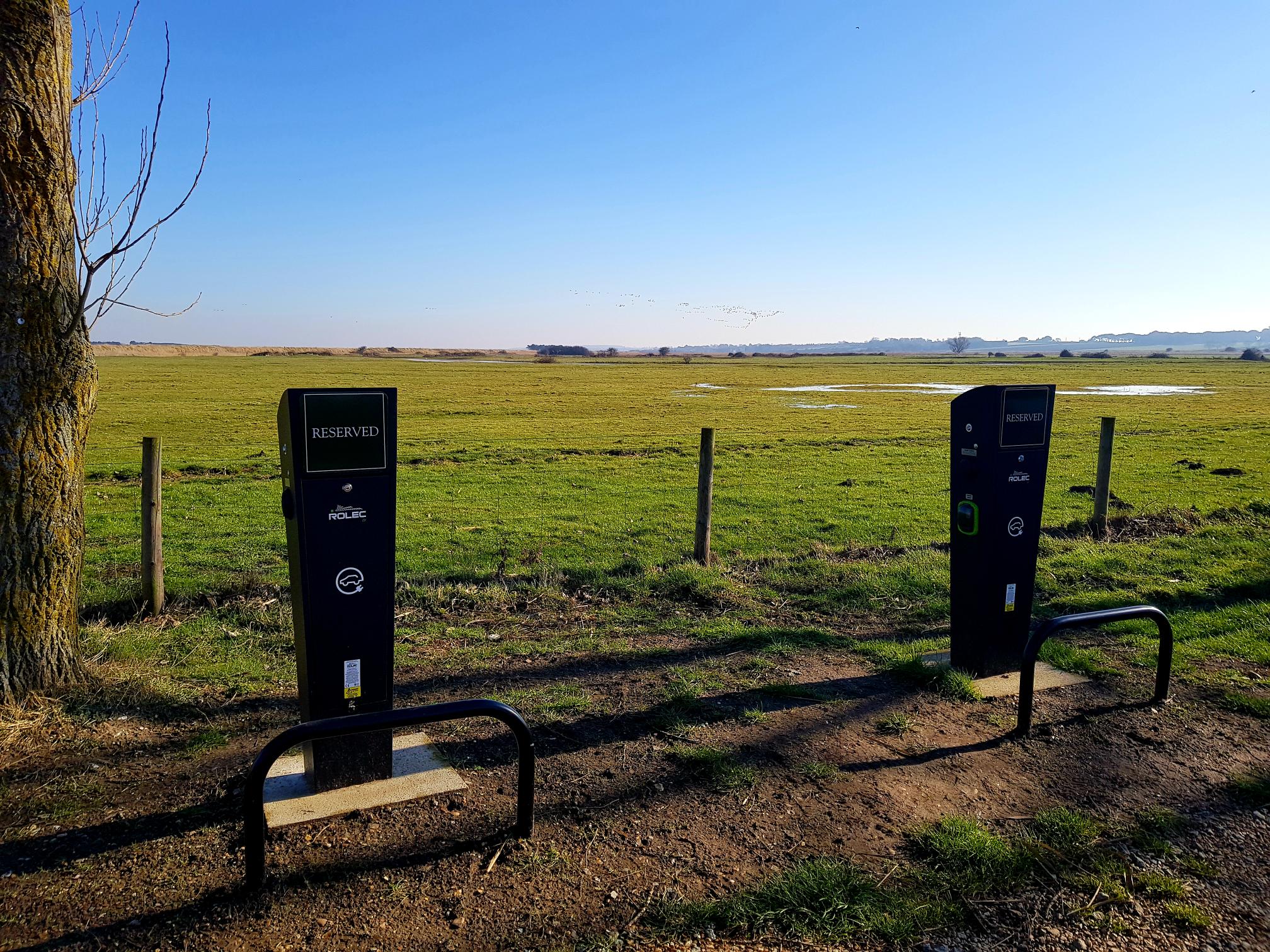 Vehicle charging points at Holkham Estate